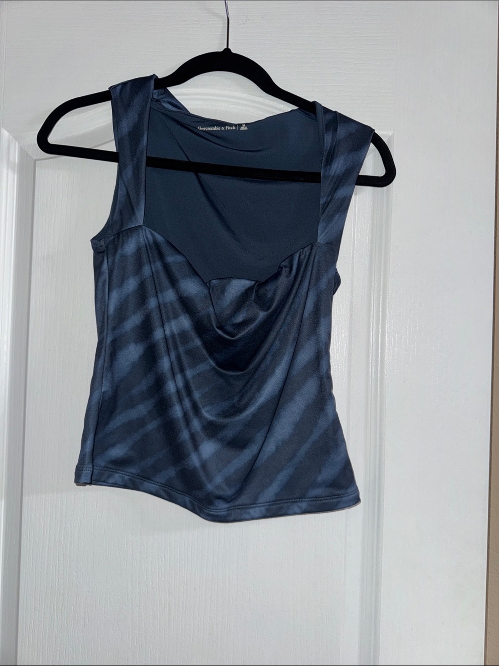 Abercrombie & Fitch Navy Blue Tie-Dye Draped Camisole